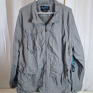Mens Windbreaker NWT Mack Russo Gray XXL Jacket Full Zip